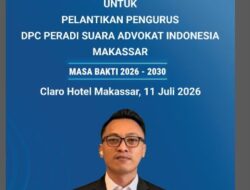 PERADI SAI Makassar Lantik Pengurus Baru Periode 2026–2030, Perkuat Integritas dan Profesionalisme Advokat